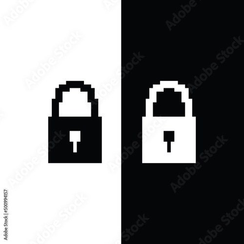  pixel lock icon vector  pixel art for 8 bit game