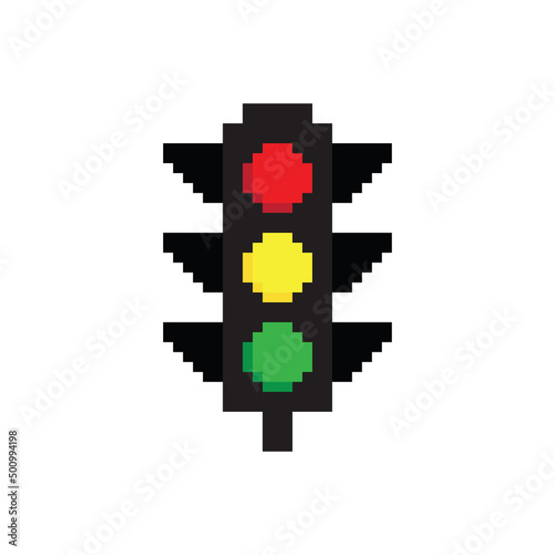  pixel traffic light icon vector  pixel art for 8 bit game