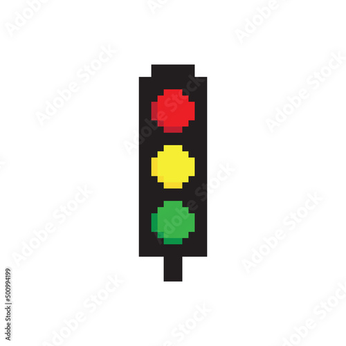  pixel traffic light icon vector pixel art for 8 bit game