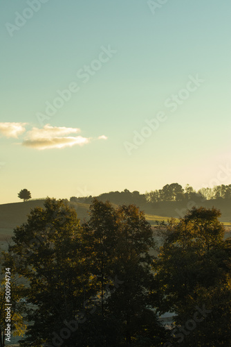 Scenic Rolling Pastures and Trees in Ohio's Amish Country