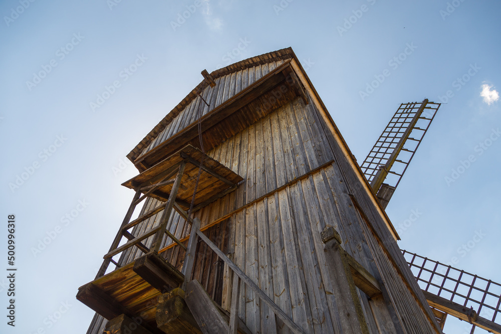 Dutch type windmill, Wdzydze Kiszewskie, Poland.