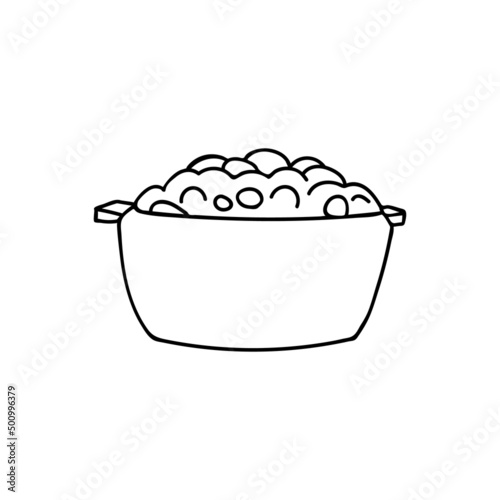 Hand drawn washbowl illustration in vector. Doodle washbowl illustration in vector. Washbasin doodle illustration.
