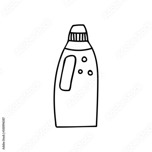 Detergent bottle doodle icon. Hand drawn detergent bottle icon in vector