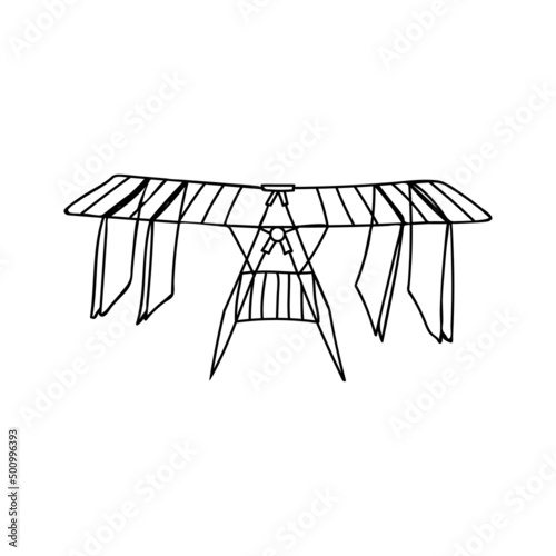 Clotheshorse doodle illustration in vector. Hand drawn clotheshorse illustration in vector.