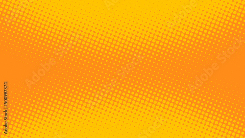 Slika na platnu Pop art background in retro comics book style with halftone texture orange with yellow color