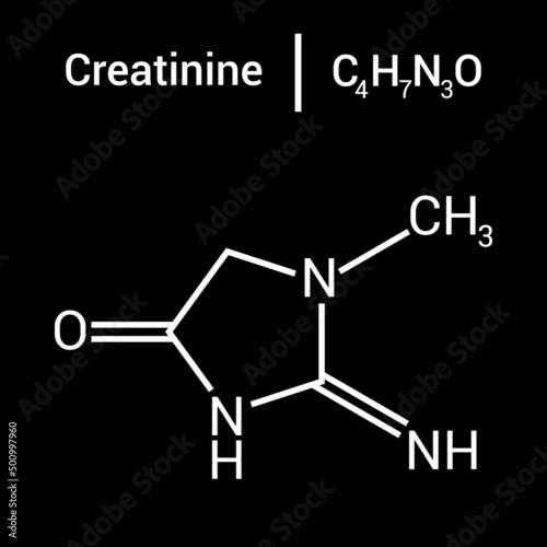 chemical structure of Creatinine (C4H7N3O)