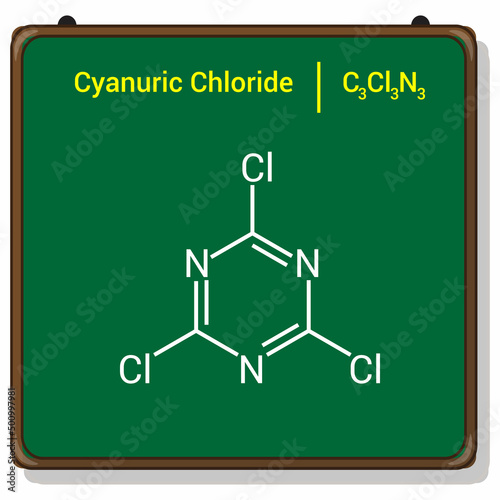 chemical structure of Cyanuric chloride (C3Cl3N3)