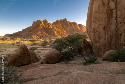 Namibia, the desert of Spitzkoppe in Damaraland, beautiful landscape 