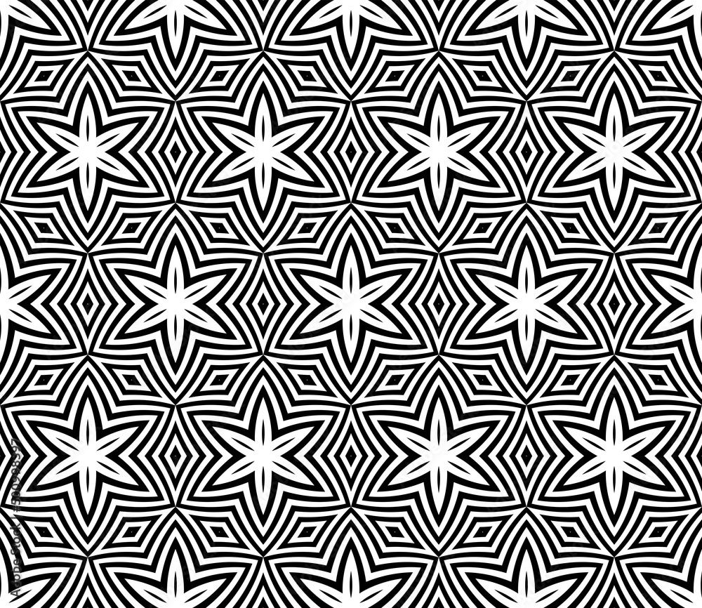 Abstract seamless geometric black and white pattern. Abstract seamless geometric black and white pattern.