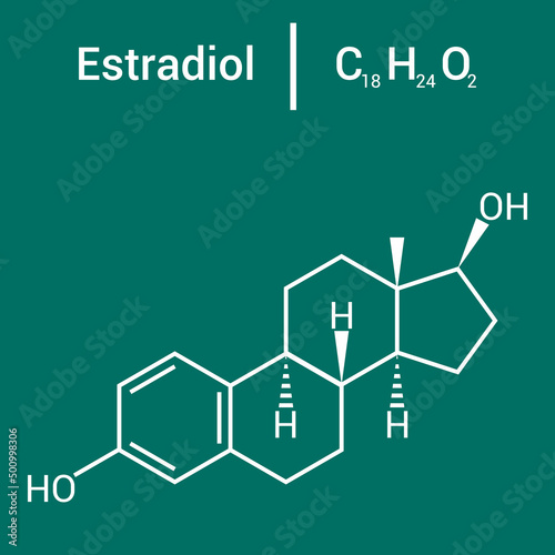 chemical structure of Estradiol (C18H24O2)