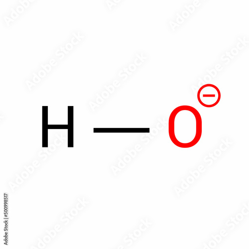 chemical structure of hydroxide anion (HO)