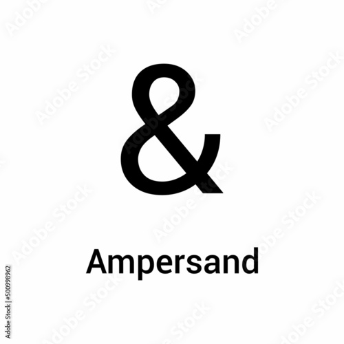 Ampersand in English grammar vector illustration