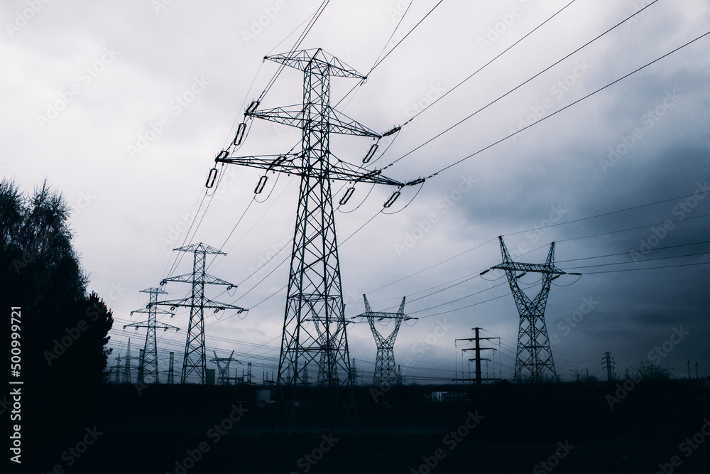 Fototapeta Electric power transmission 