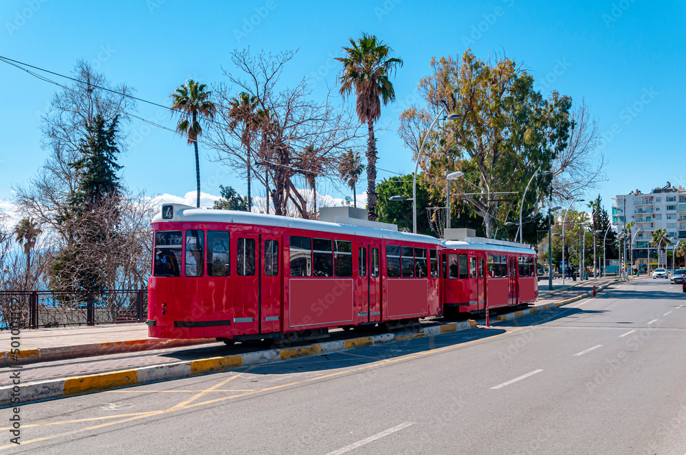 Fototapeta premium Antalya's nostalgic tram. Antalya Turkey.
