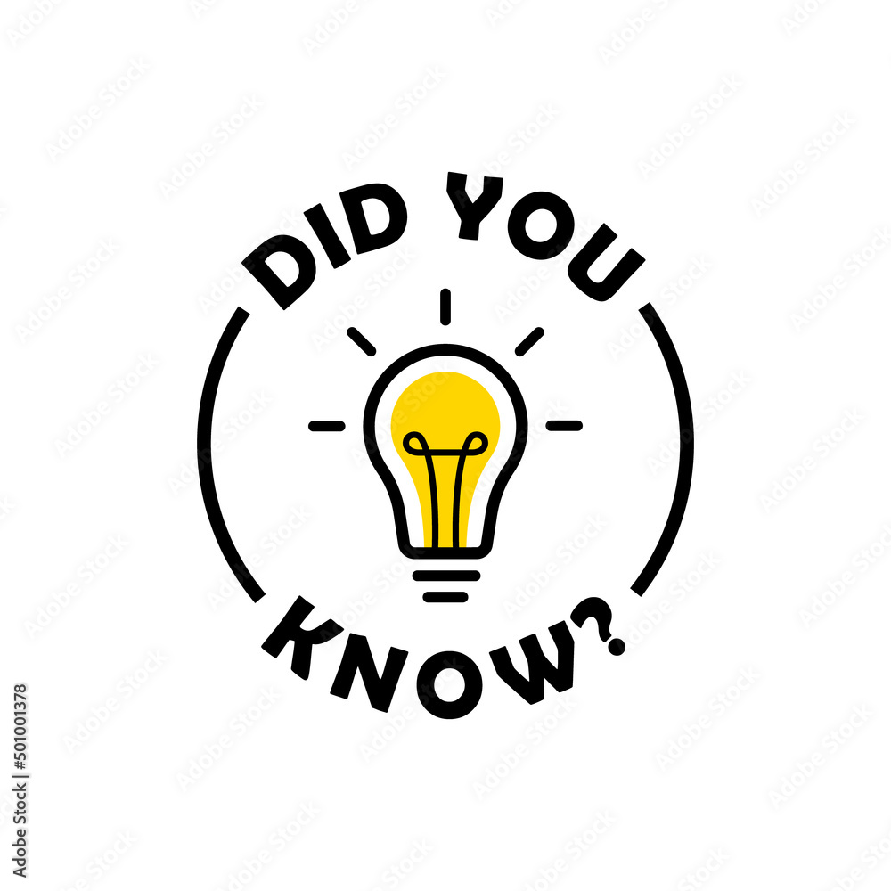 Did you know circle message bubble with light bulb emblem. Banner design for business and advertising. Vector illustration Did you know circle message bubble with light bulb emblem. Banner design for business and advertising. Vector illustration