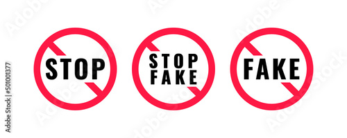 Fake news stamp design. Stop fake news on tv and social media. Stop fake and disinformation. Vector illustration