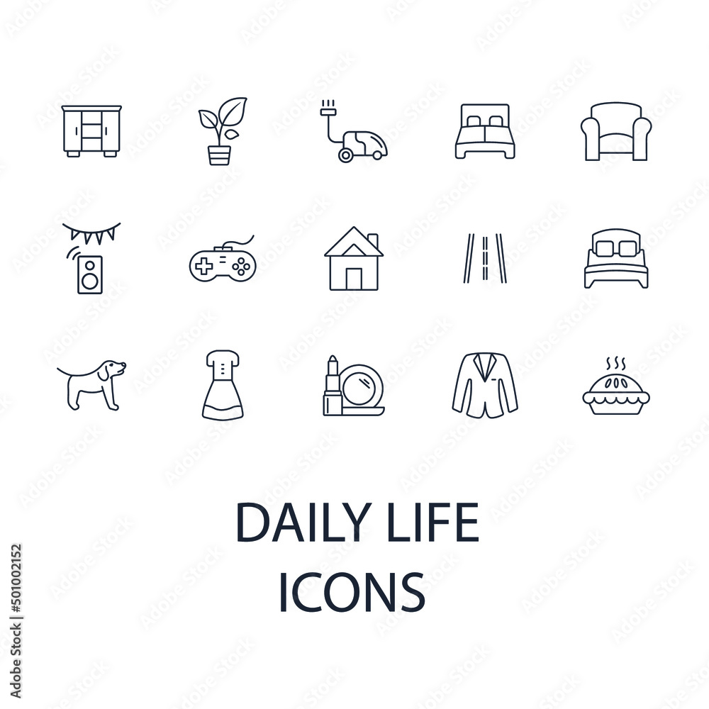 daily life icons set . daily life pack symbol vector elements for infographic web daily life icons set . daily life pack symbol vector elements for infographic web