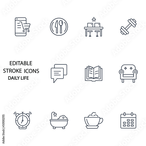 daily life icons set . daily life pack symbol vector elements for infographic web
