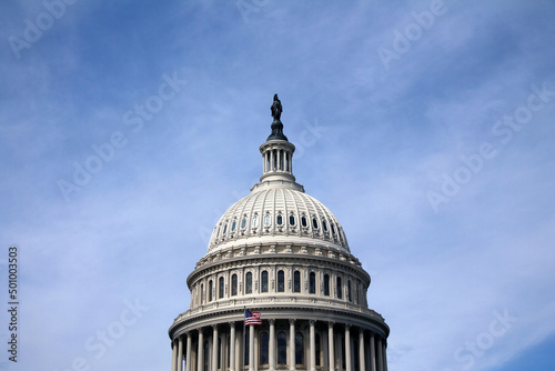 The huge dome of the United States Capitol in Washington