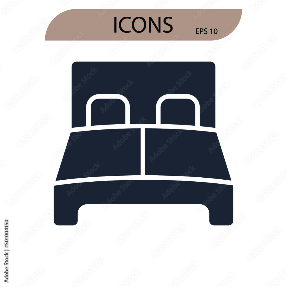 bedroom icons symbol vector elements for infographic web bedroom icons symbol vector elements for infographic web