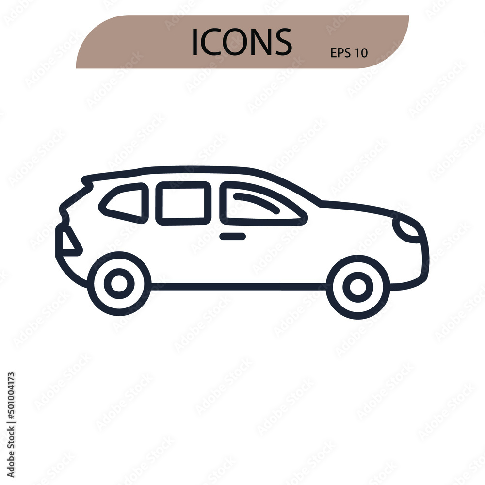 Car icons  symbol vector elements for infographic web