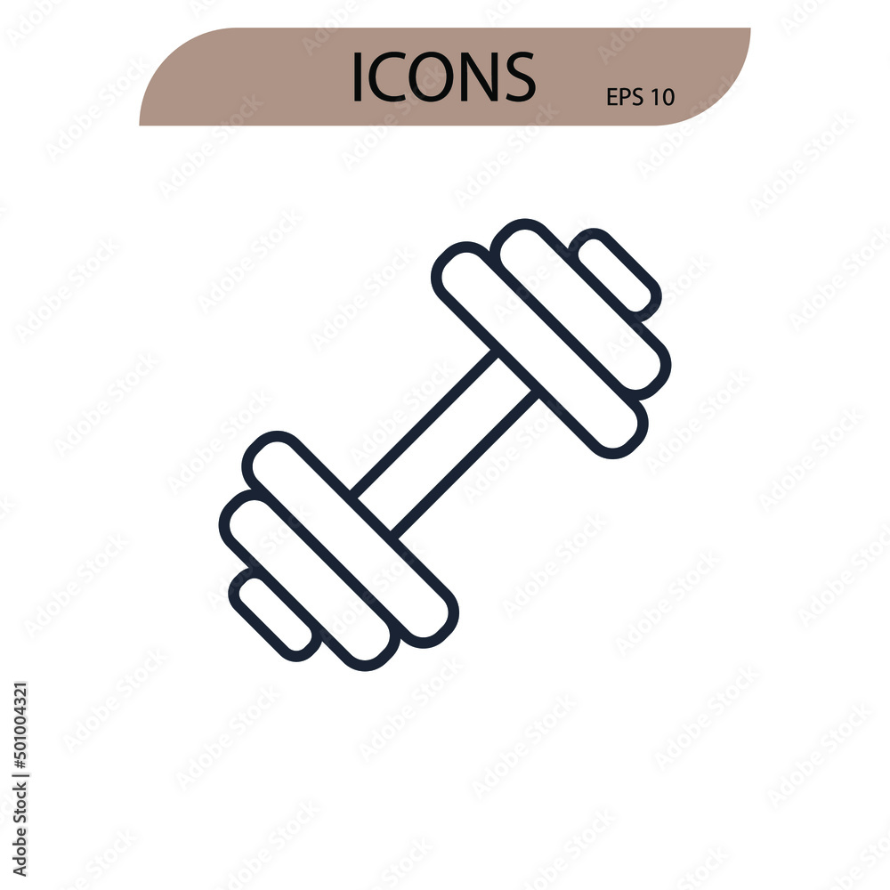 Gym icons  symbol vector elements for infographic web