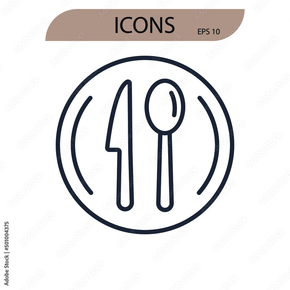 lunch icons symbol vector elements for infographic web lunch icons symbol vector elements for infographic web