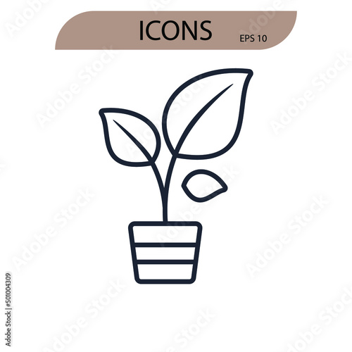 GARDENING icons  symbol vector elements for infographic web