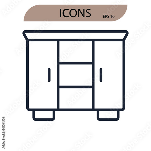 sideboard icons  symbol vector elements for infographic web