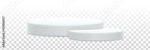 Vector realistic isolated podium platform in abstract stage for product placement and display on the transparent background.
