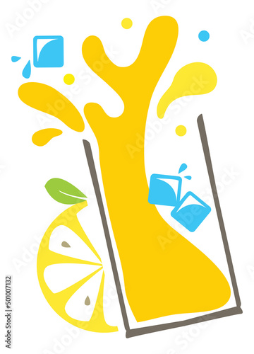 Lemonade Juice Splash in a Glass