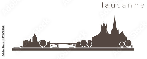 Lausanne Simple Monochrome Stylish Skyline