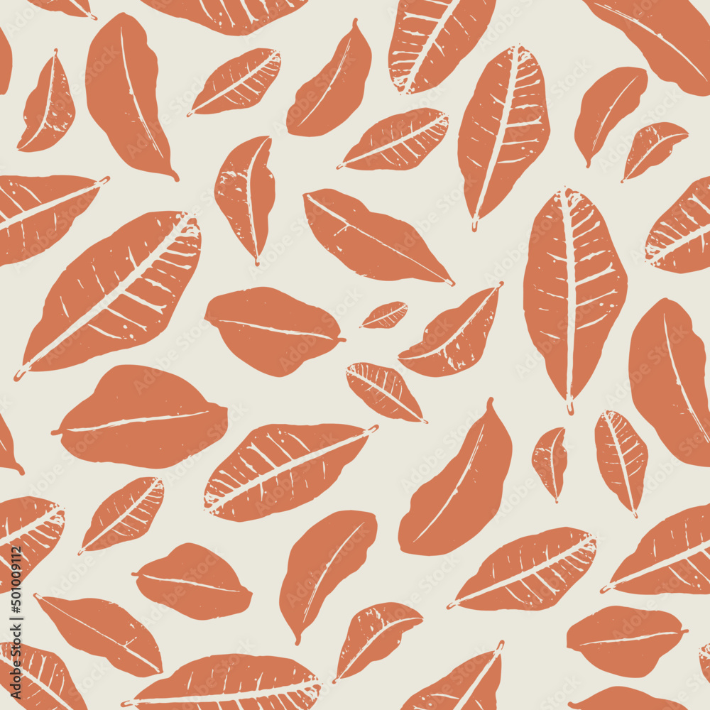 Fototapeta premium Tropical leaf Wallpaper, Luxury nature leaves pattern design, garden leaf, outline design for fabric , print, cover, banner and invitation, Vector