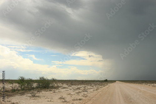 Rain storm over Etosha National Park, Namibia
