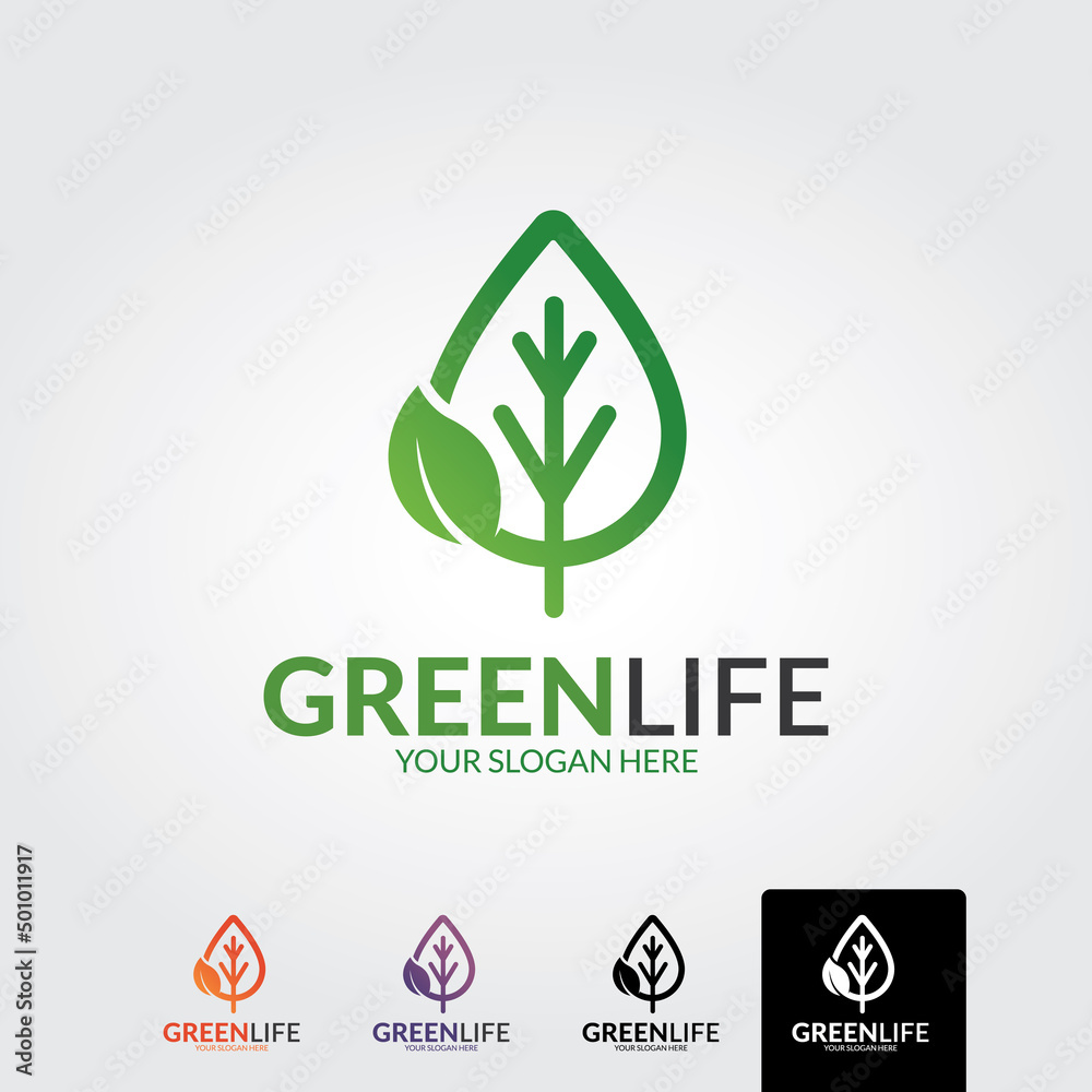 Green leaf logo template - vector Green leaf logo template - vector