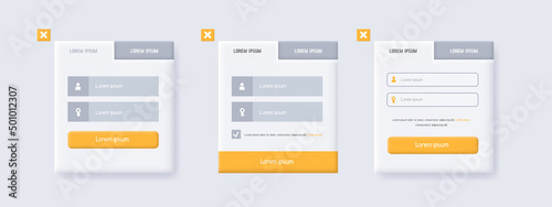 3d feedback form. Form template for the user interface of websites, applications, landing pages, etc. A set of feedback forms in claymorphism style. Vector illustration isolated on white background.