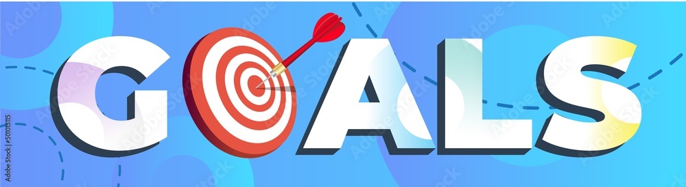GOALS BANNER, OBJECTIVE, TARGET, DART, , CORPORATE CONCEPT, BUSINESS 