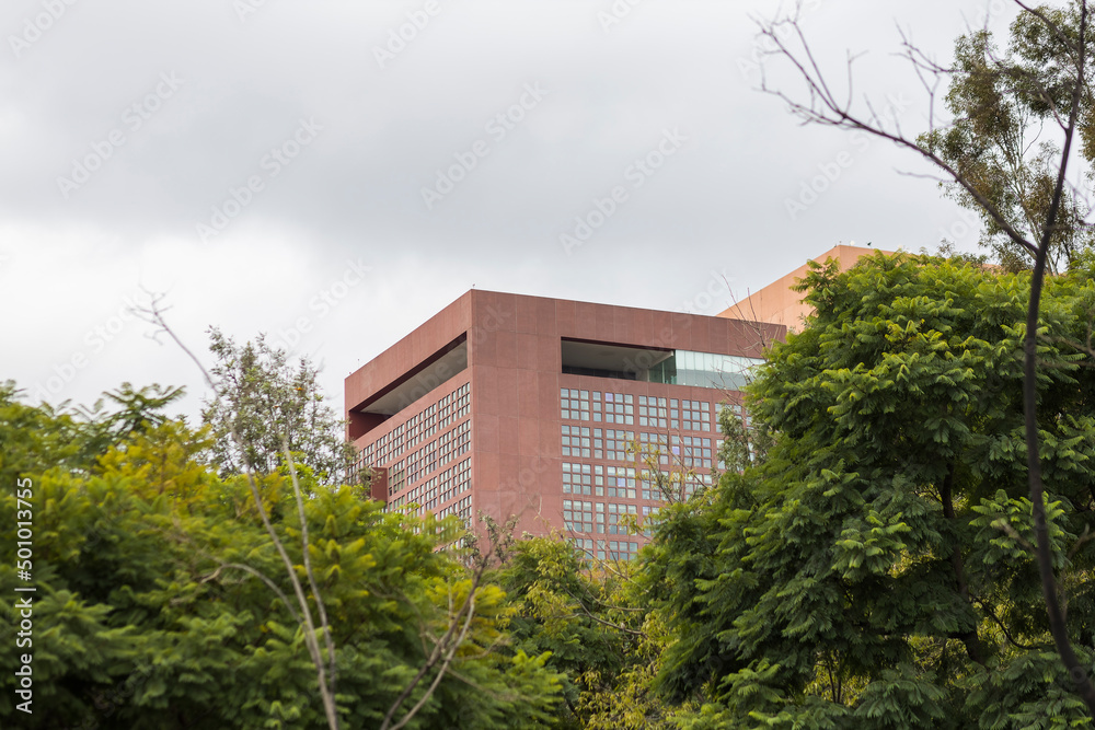 Superior Court of Justice of Mexico City, Family Courts, detail of the fate of an ancient church, Cidade do México, CDMX, Mexico Superior Court of Justice of Mexico City, Family Courts, detail of the fate of an ancient church, Cidade do México, CDMX, Mexico