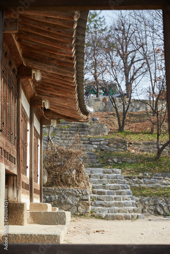 Old Korean traditional houses landscape. 