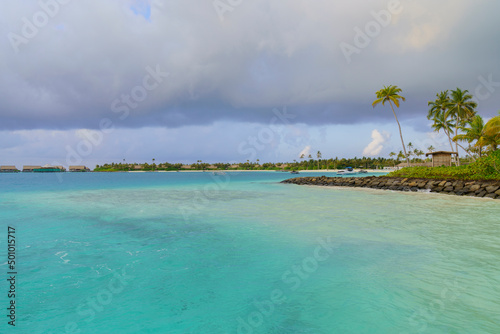 Landscape ocean view in Maldives.