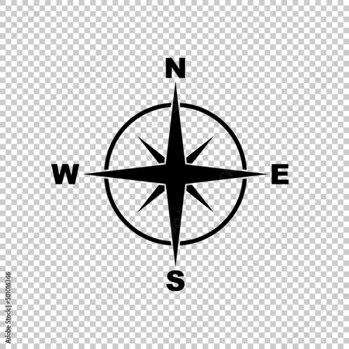 Simple style compass symbol on transparent background. Vector EPS 10