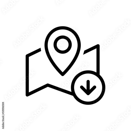 Map pin download icon. Offline maps navigator. Vector EPS 10