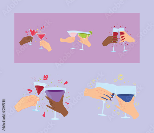 set of cheers drinks