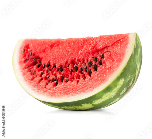 slice of watermelon on a white isolated background