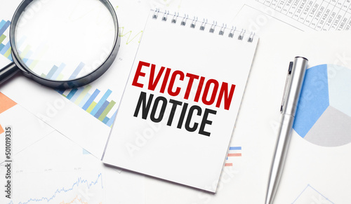 Eviction Notice. Word for an advance notice that someone must leave a property photo