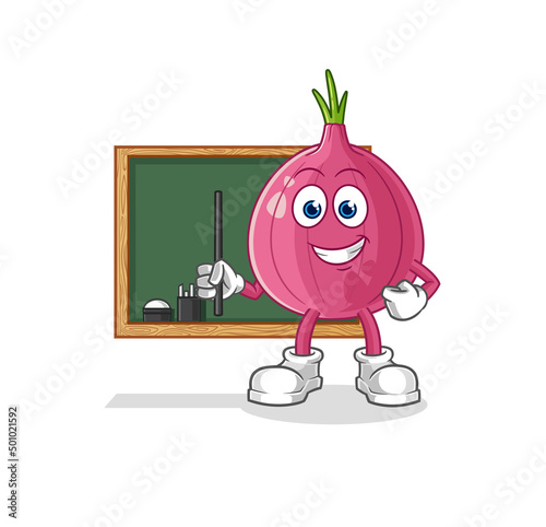 red onion teacher vector. cartoon character