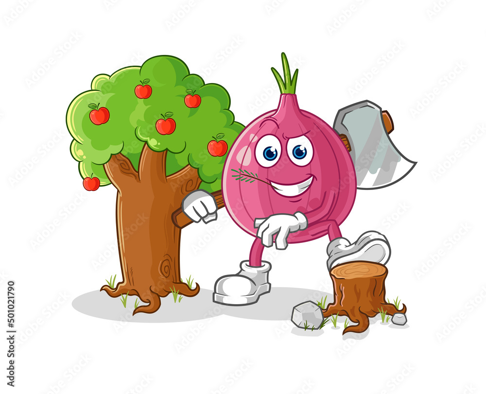 red onion Carpenter illustration. character vector red onion Carpenter illustration. character vector