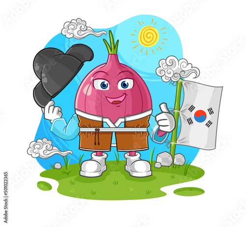 red onion korean culture vector. cartoon character