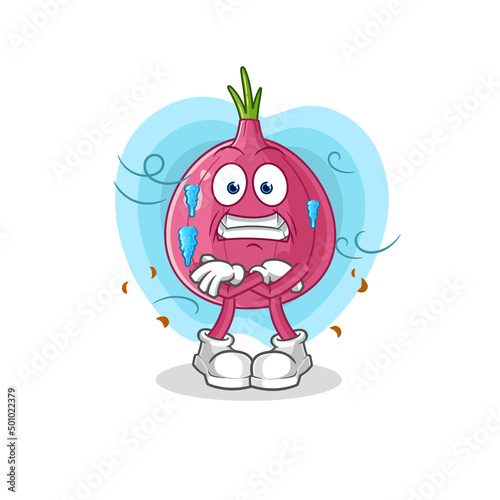 red onion cold illustration. character vector