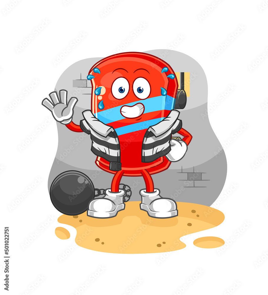 skateboard criminal in jail. cartoon character skateboard criminal in jail. cartoon character